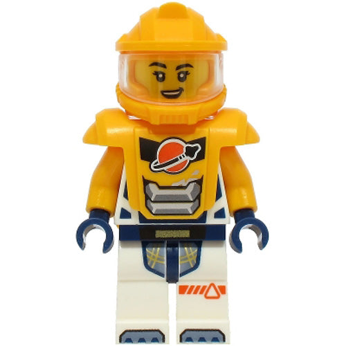 LEGO® Astronaut - Female, White Spacesuit with Bright Light Orange Arms Minifigure City CTY1708