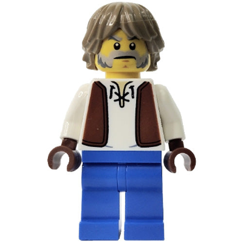 LEGO® Blacksmith - White Shirt with Reddish Brown Vest Minifigure Castle CAS594