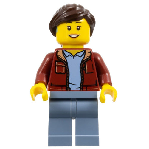 LEGO® Woman, Dark Red Jacket Minifigure Town TWN430