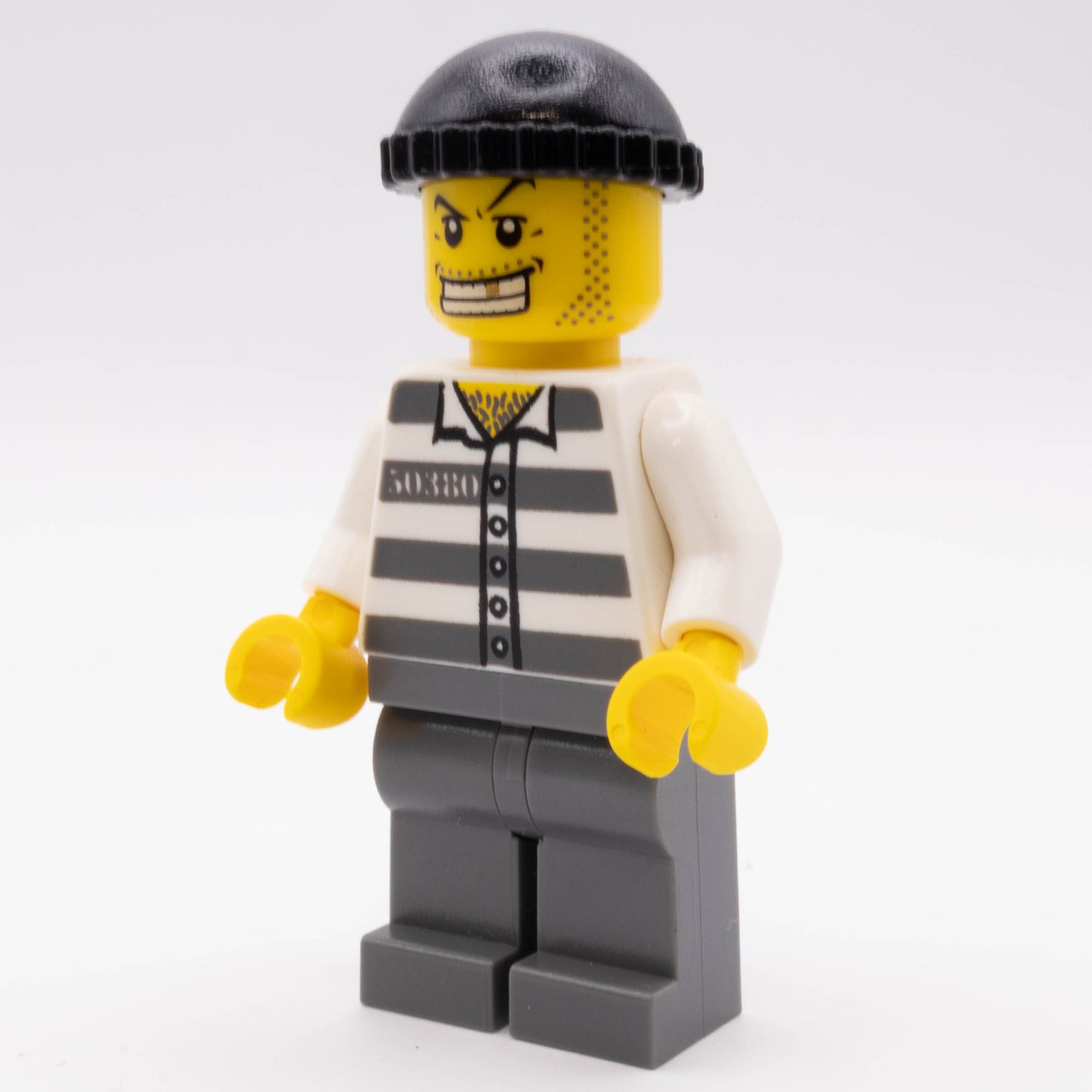 LEGO® Jail Prisoner Minifigure CTY0007 - City - 50380 Prison Stripes Gold Tooth