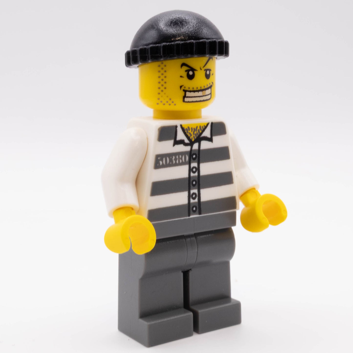 LEGO® Jail Prisoner Minifigure CTY0007 - City - 50380 Prison Stripes Gold Tooth